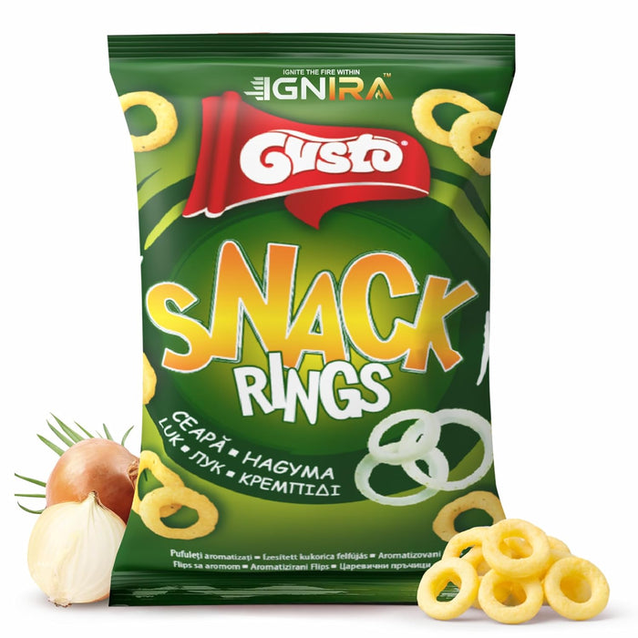 Gusto Crispy Onion Rings Snack from IGNIRA - (2.8oz/bag)