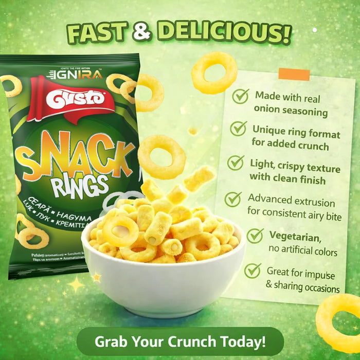 Gusto Crispy Onion Rings Snack from IGNIRA - (2.8oz/bag)