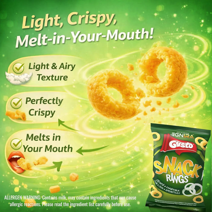 Gusto Crispy Onion Rings Snack from IGNIRA - (2.8oz/bag)
