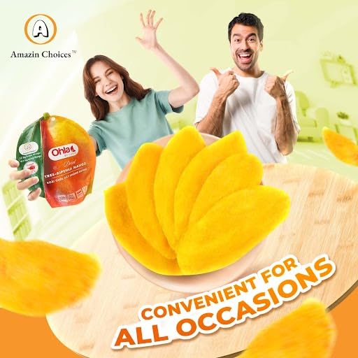 Amazin Choices Dried Tree-Ripened Mangoes, 7.05oz, Pack of 3