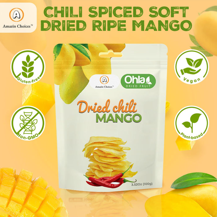 Amazin Choices Dried Chili Mango, 3.5 oz, Pack of 3