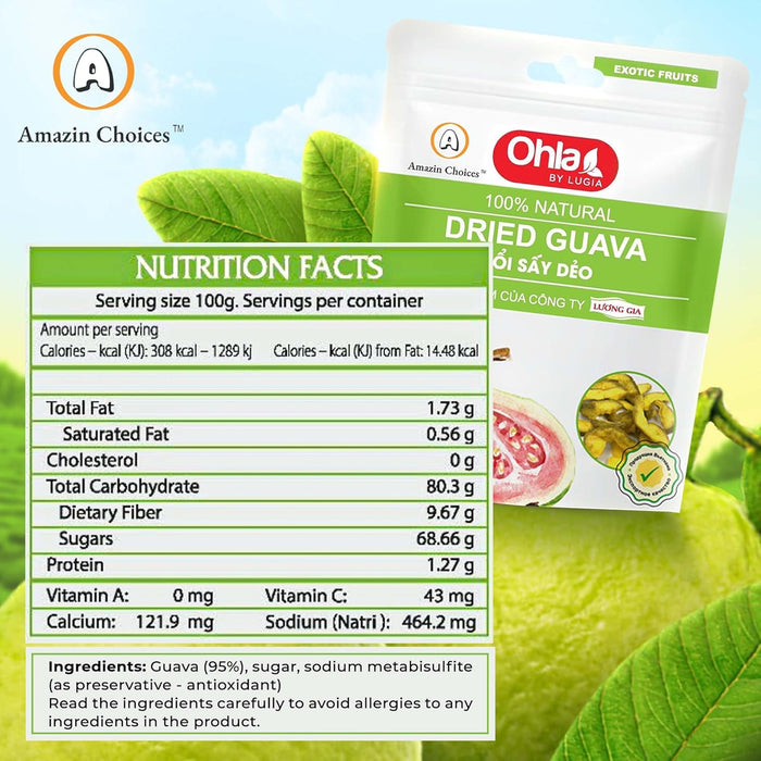 Amazin Choices Dried Guava, 17.63 oz, Pack of 3