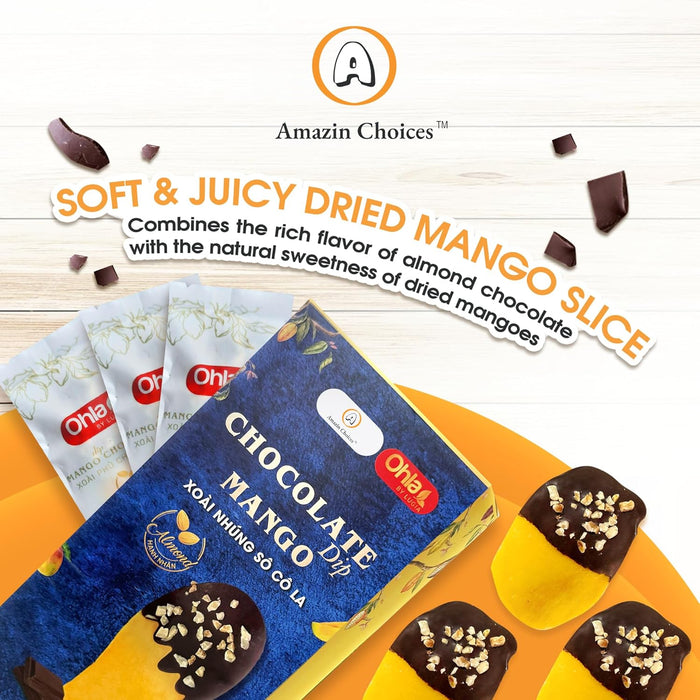 Amazin Choices Almond Chocolate Dip Mango, 7.05 oz, Pack of 3