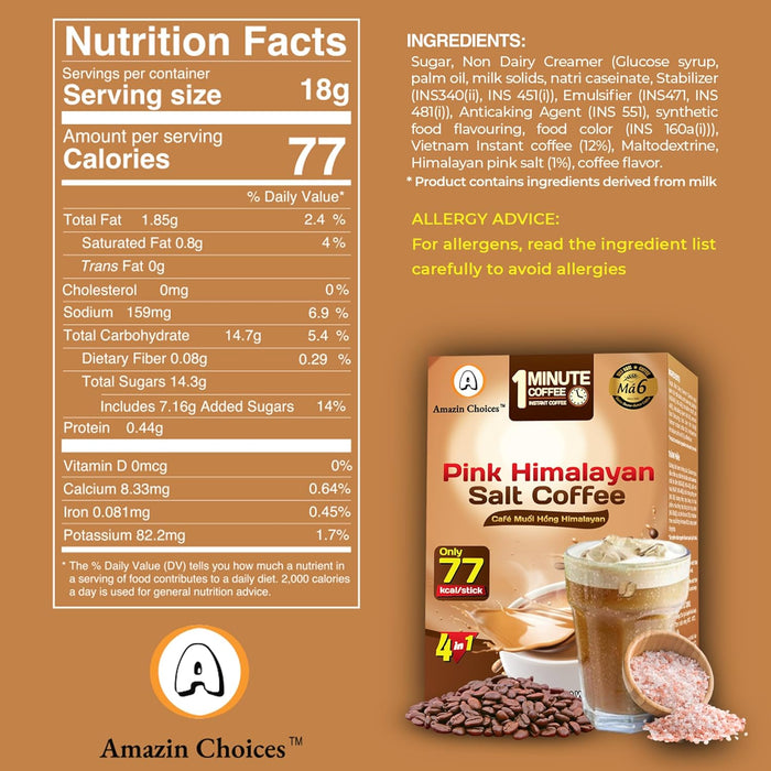 Amazin Choices Pink Himalayan Salted Coffee, 0.63 oz., 12 ct.