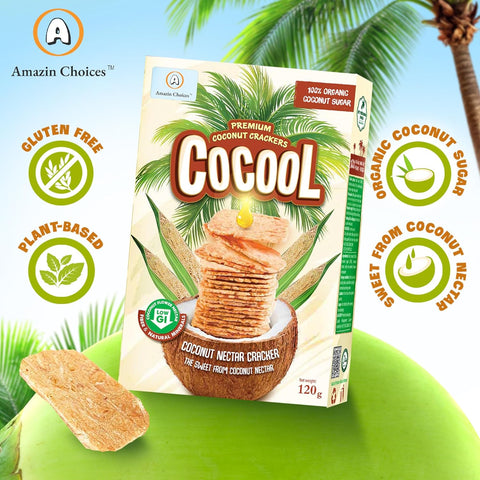 Amazin Choices Premium Coconut Crackers. Gluten-Free Crackers, Vegan Crackers, and Plant-Based Crackers. Snack Viet - Fruit Snacks (4.2Oz)