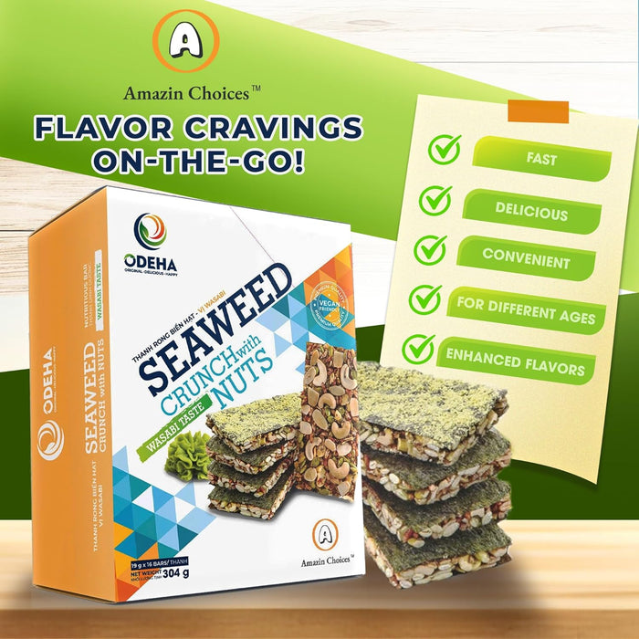 Amazin Choices Seaweed Crunch with Nuts Wasabi Taste, 10.72 oz., 16 ct.