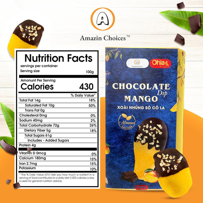 Amazin Choices Almond Chocolate Dip Mango, 7.05 oz.