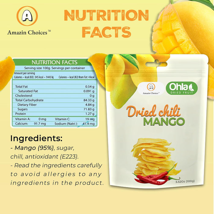 Amazin Choices Dried Chili Mango, 3.5 oz.