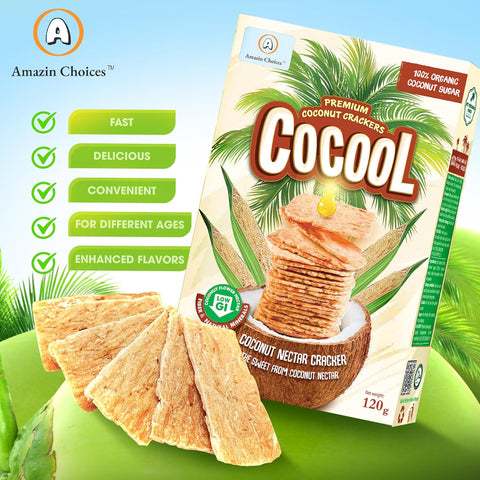 Amazin Choices Premium Coconut Crackers. Gluten-Free Crackers, Vegan Crackers, and Plant-Based Crackers. Snack Viet - Fruit Snacks (4.2Oz)