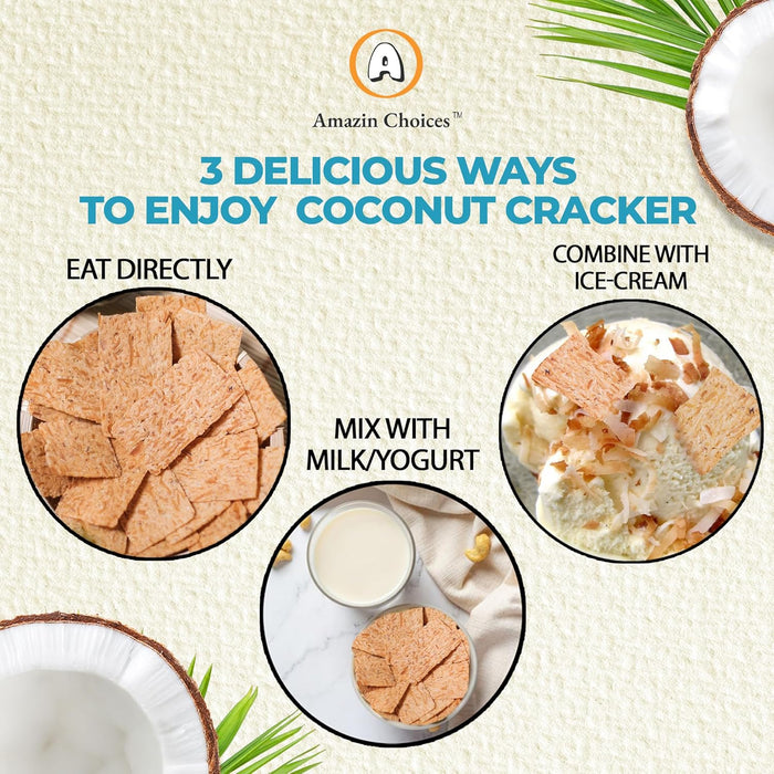 Amazin Choices Coconut Snack Crackers with Coffee, 2.82 oz, Pack of 3