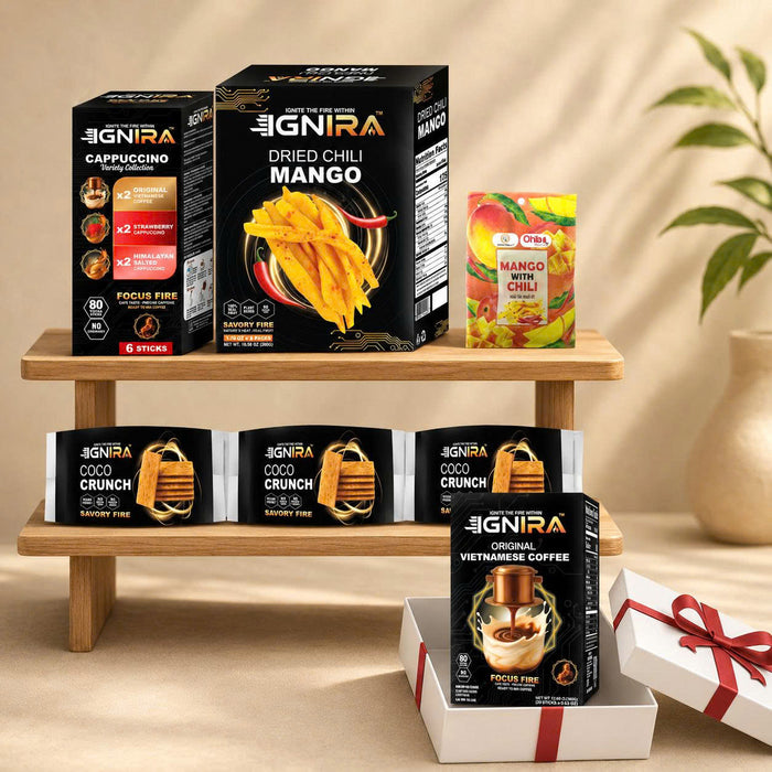 IGNIRA Asian Snack Variety Bundle – 4 Treats + FREE Iced Milk Coffee 360g