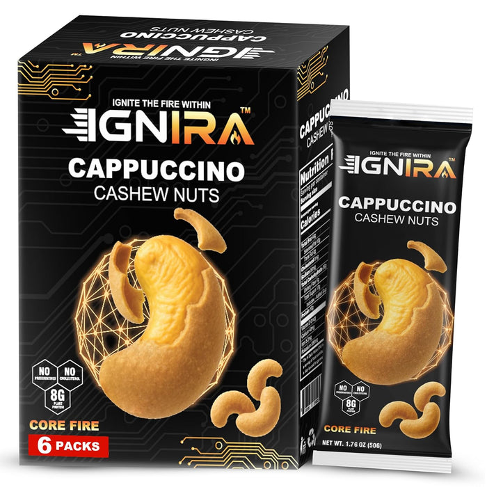 IGNIRA Cappuccino Cashew Nuts, Pack of 6 (1.76 oz/unit)