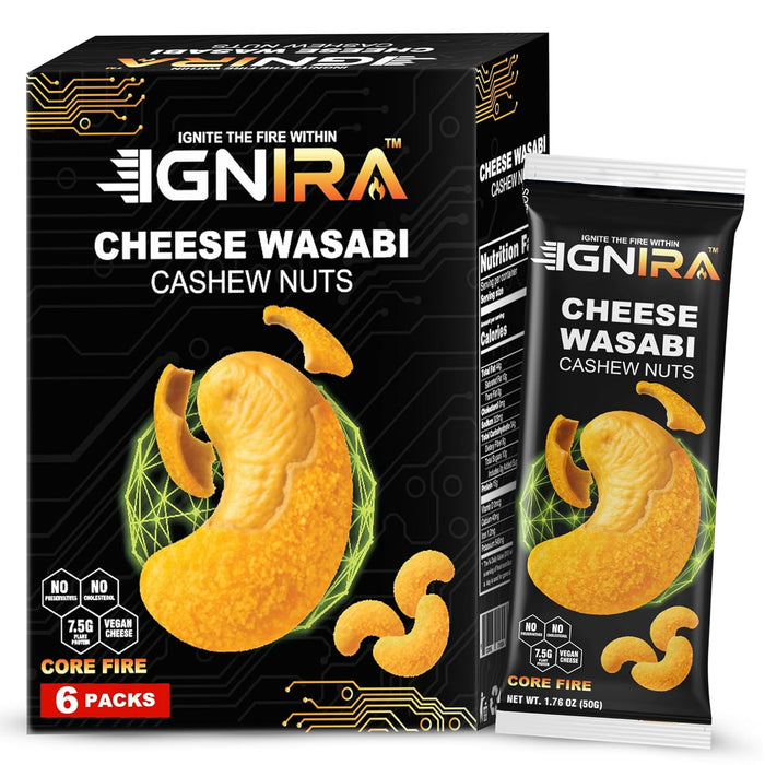 Cheese Wasabi Cashew Nuts, Pack of 6 (1.76 oz/unit)