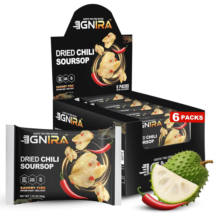 IGNIRA Spicy Dried Soursop with Chili, Pack of 6 (10.56 oz)