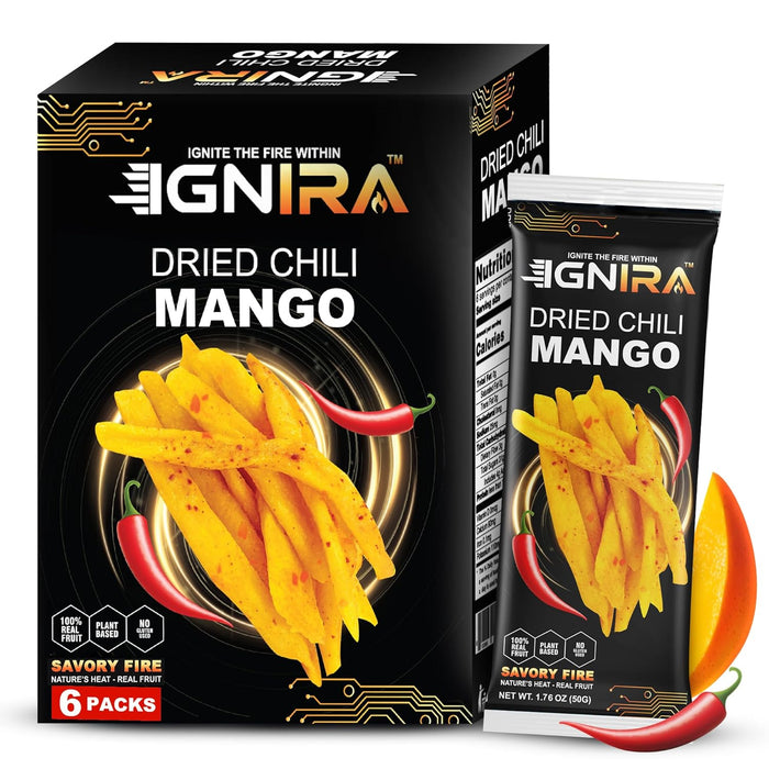 IGNIRA Dried Mango with chili, Pack of 6 (10.02 oz)